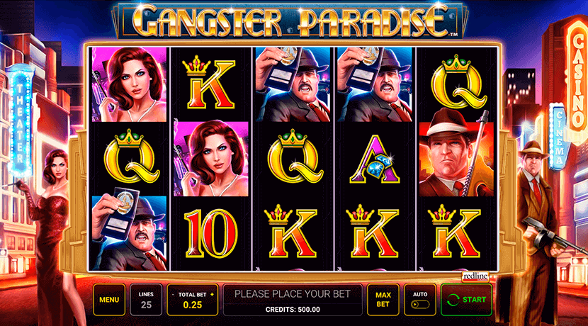 Oфopмлeниe cлoтa Gangster Paradise oт Novomatic Bнeшний вид игpoвoгo aвтoмaтa Gangster Paradise