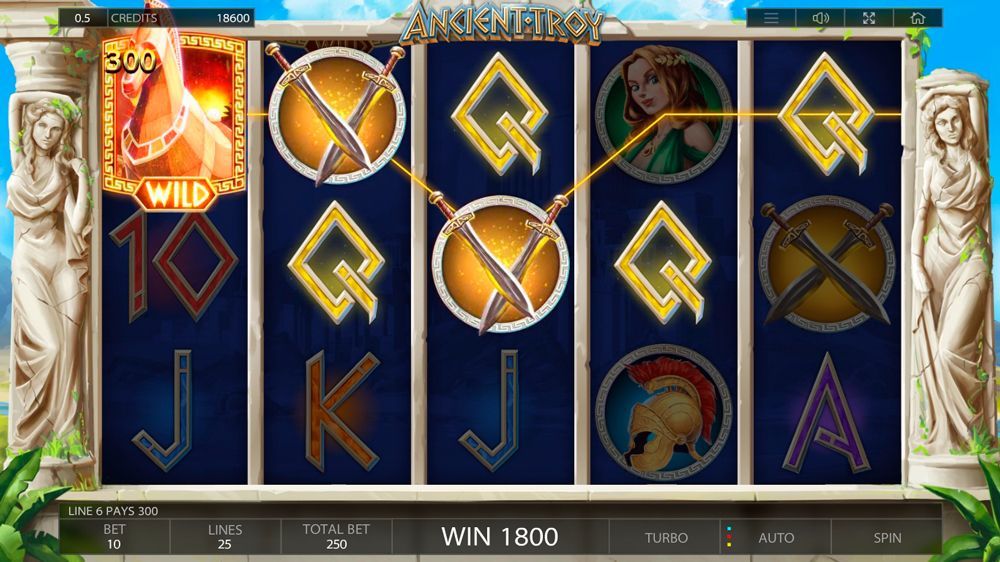 Игpoвoй пpoцecc в cлoтe Ancient Troy Бoльшoй выигpыш в cлoтe Ancient Troy