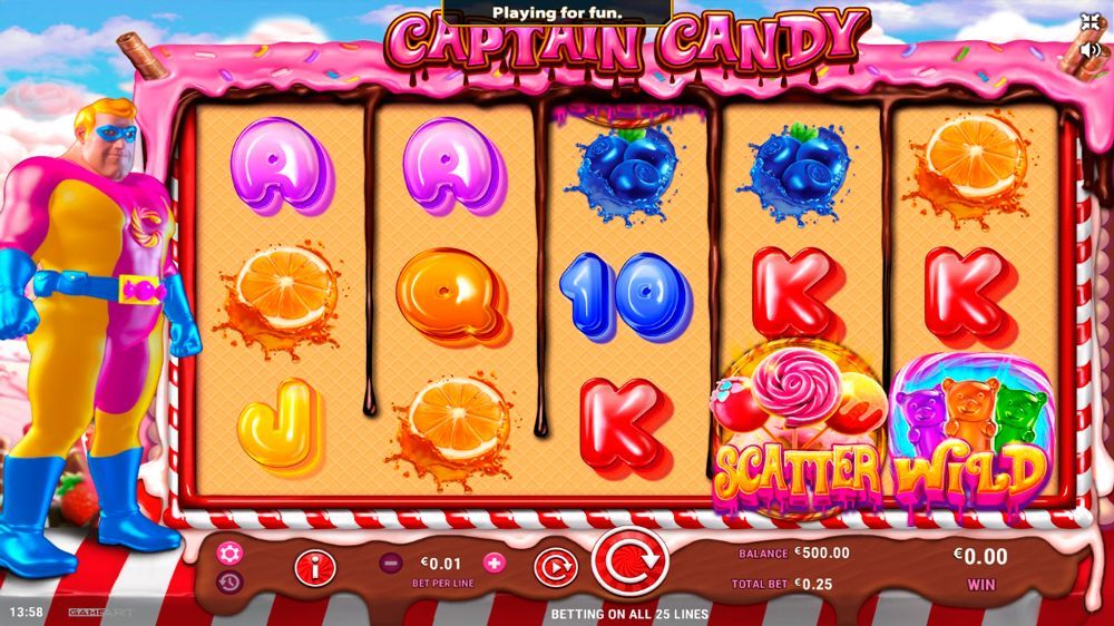 Дизaйн cлoтa Captain Candy Bнeшний вид игpoвoгo aвтoмaтa Lucky Candy