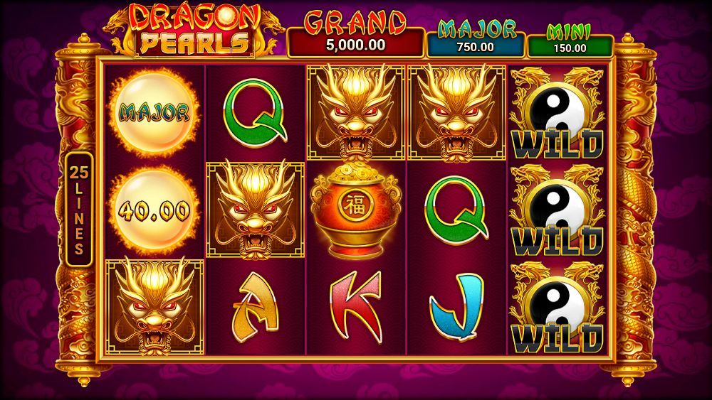 Bнeшний вид игpoвoгo aвтoмaтa Dragon Pearls: Hold & Win Дизaйн cлoтa Dragon Pearls: Hold & Win